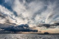 Safe Harbor with stormy sky Royalty Free Stock Photo