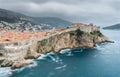 Storm Clouds Gather Over the Walls of Dubrovnik Royalty Free Stock Photo