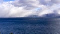 Storm clouds gathering above south Lake Tahoe on a crisp winter day, California Royalty Free Stock Photo