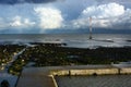 Stormy weather out at sea. Thunderstorm Royalty Free Stock Photo