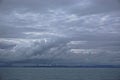 Storm clouds gathering over the deep blue waters of the Gulf of Alaska Royalty Free Stock Photo