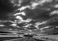 Storm Clouds And Highway Royalty Free Stock Photo