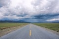 Storm clouds and highway Royalty Free Stock Photo