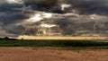 Storm clouds over lake