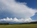 Rain storm clouds move to the southeast summer sky Royalty Free Stock Photo