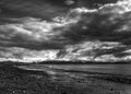 Storm clouds over an Alaskan beach