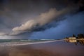 Storm clouds over beach, Rainbow Bay, Gold Coast Australia Royalty Free Stock Photo