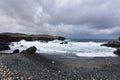 Storm Clouds over the Black Sand Beach in Aruba Royalty Free Stock Photo