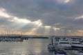 Storm clouds over Torquay harbour, Devon Royalty Free Stock Photo
