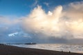 Storm clouds over Brighton beach. Royalty Free Stock Photo