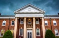 Storm clouds over a building at the Lutheran Seminary in Gettysburg, Pennsylvania.