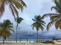 Storm clouds over the canopy On the beach in punta cana Royalty Free Stock Photo