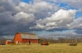 Storm clouds over a farm Royalty Free Stock Photo