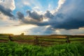 Storm clouds over the field Royalty Free Stock Photo