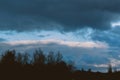 Storm clouds over the forest Royalty Free Stock Photo