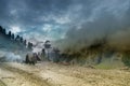 Storm clouds over Himalayan mountains. Royalty Free Stock Photo