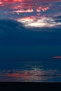 Storm Clouds Over a Lake Huron Beach at Sunset - Grand Bend, Ontario VERTICAL PHOTO Royalty Free Stock Photo