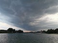 Storm clouds over lake Royalty Free Stock Photo