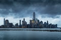 Storm Clouds over Lower Manhattan skyscrapers. New York City Royalty Free Stock Photo