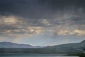 Storm clouds over mono lake Royalty Free Stock Photo