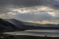 Storm clouds over mono lake Royalty Free Stock Photo