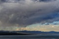 Storm clouds over mono lake Royalty Free Stock Photo