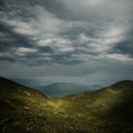 Storm clouds over the mountains