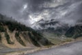 Storm clouds over mountains of ladakh, Jammu and Kashmir, India Royalty Free Stock Photo