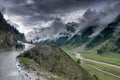 Storm clouds over mountains of ladakh, Jammu and Kashmir, India Royalty Free Stock Photo