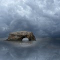 Storm Clouds over Natural Bridges State Beach, Santa Cruz, California, USA Royalty Free Stock Photo