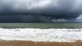 Storm clouds over sea in bad weather day Royalty Free Stock Photo