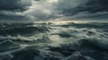 Storm clouds over the sea. Generative ai Royalty Free Stock Photo