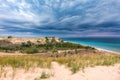 Storm Clouds Over Sleeping Bear Dunes and Lake Michigan, USA Royalty Free Stock Photo
