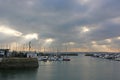 Storm clouds over Torquay harbour, Devon Royalty Free Stock Photo