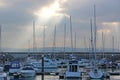 Storm clouds over Torquay harbour, Devon Royalty Free Stock Photo