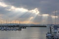 Storm clouds over Torquay harbour, Devon Royalty Free Stock Photo