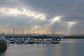 Storm clouds over Torquay harbour, Devon Royalty Free Stock Photo