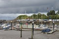 Storm Clouds over Watchet Harbour Royalty Free Stock Photo