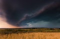 Storm clouds over wheat field. Royalty Free Stock Photo