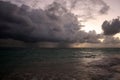 Storm clouds, storm Passing over the ocean, dramatic clouds after storm coast line Royalty Free Stock Photo