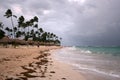 Storm clouds, storm Passing over the ocean, dramatic clouds after storm coast line Royalty Free Stock Photo