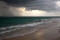 Storm clouds, storm Passing over the ocean, dramatic clouds after storm coast line Royalty Free Stock Photo