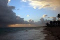 Storm clouds, storm Passing over the ocean, dramatic clouds after storm coast line Royalty Free Stock Photo