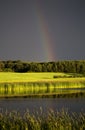 Storm Clouds Prairie Sky Rainbow Royalty Free Stock Photo