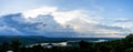 Storm clouds with the rain over the mountains Royalty Free Stock Photo