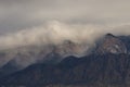 Storm clouds rolling in over the Sandia Mountains in Albuquerque New Mexico Royalty Free Stock Photo