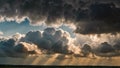 Storm Clouds At Sky Covered Sun