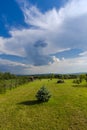 Storm clouds at the spring