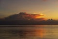 Storm clouds during sunset.Colorful sunset over calm sea water near tropical beach. Summer vacation concept. Island Phangan, Royalty Free Stock Photo