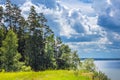 Before the storm. The coast of the river Ob, Novosibirsk oblast, Siberia, Russia